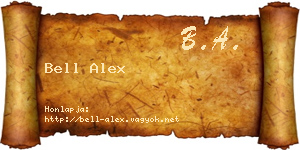 Bell Alex névjegykártya